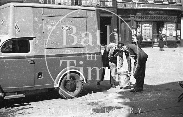 A Ford Emergency Food van in Abbey Church Yard, Bath 1942