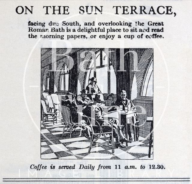 On the Sun Terrace, overlooking the Great Roman Bath, Bath 1926