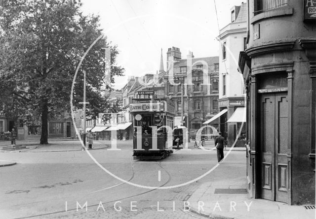 Tram No. 3 at Kingsmead Square, Bath 1935