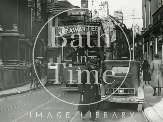 Electric tram, Walcot Street, Bath c.1930