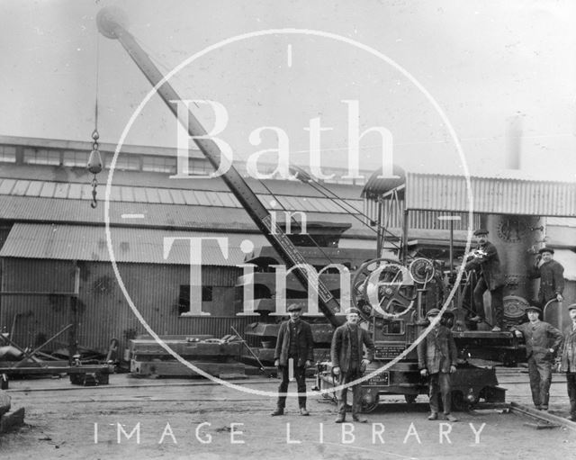 Stothert & Pitt steam crane at Victoria Works, Bath c.1912