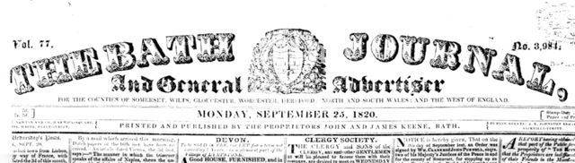 The Bath Journal and General Advertiser 1820