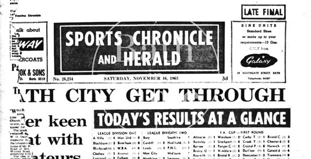 Sports Chronicle and Herald, Bath 1963