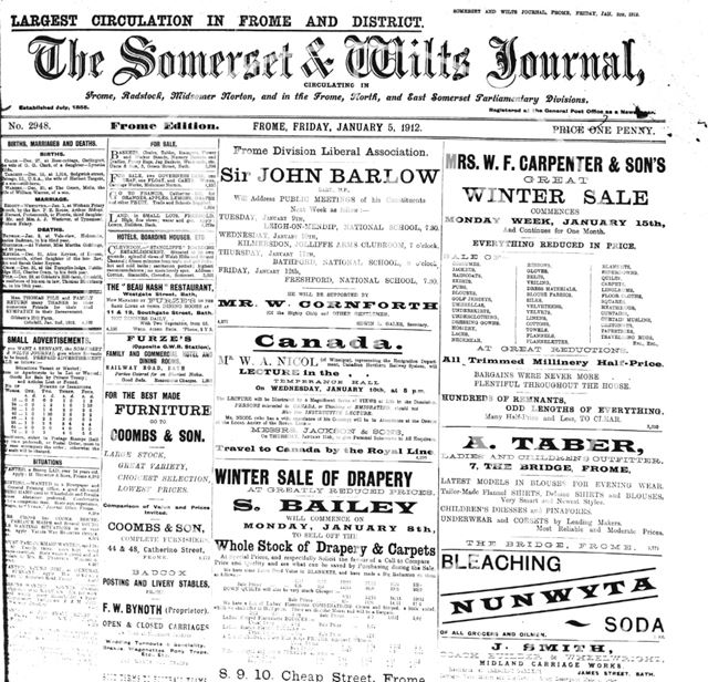 The Somerset & Wilts. Journal, Frome 1912