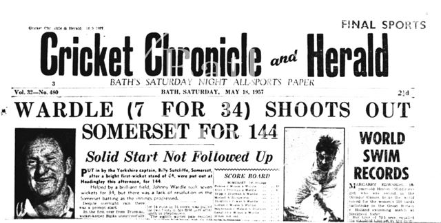 Cricket Chronicle and Herald, Bath 1957