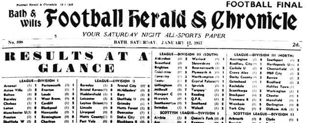 Bath & Wilts. Football Herald & Chronicle 1957