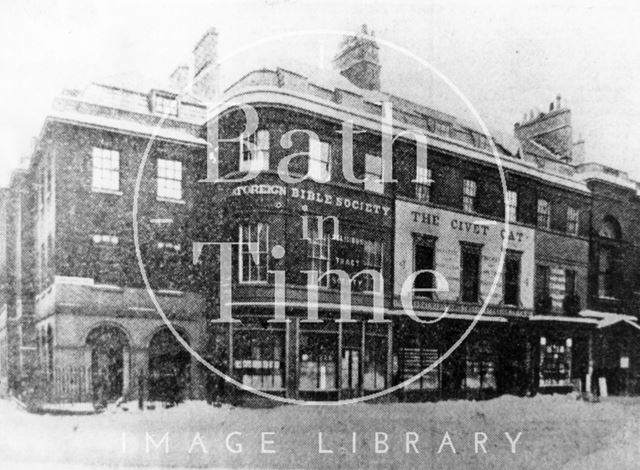 The south side of Abbey Church Yard, the old Pump Room building, Bath 1890