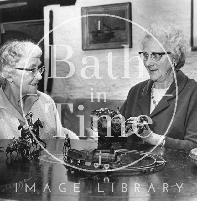 Mrs. Lillian Ashman and Mrs. Elizabeth Hilliard at Batheaston House 1971