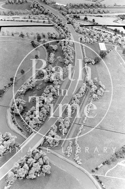 The A36 link road, viewed from Bathampton shown crossing the Kennet and Avon Canal 1990