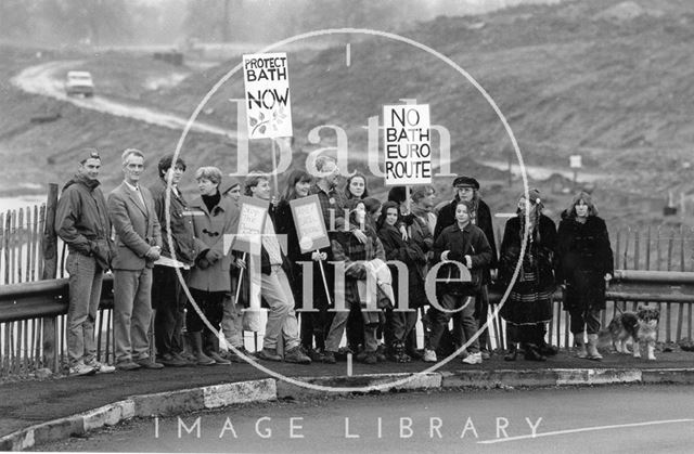 Local residents protest against the Batheaston/Swainswick Bypass and link road 1995