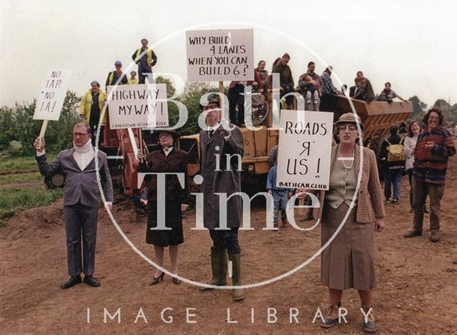 The Natural Theatre Company add their unique twist to events, Batheaston/Swainswick Bypass 1995