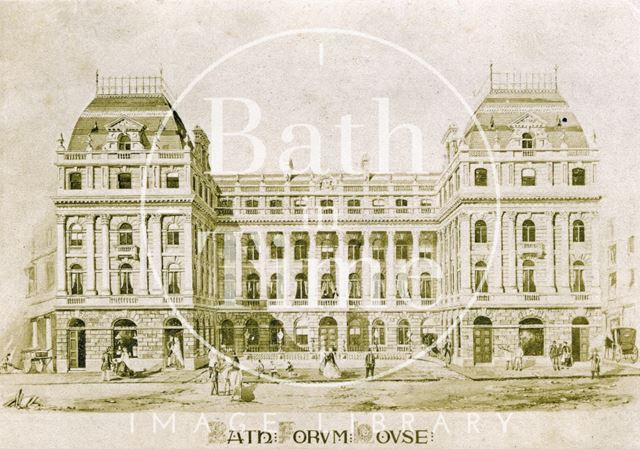 Architects design for the Grand Pump Room Hotel, Bath c.1865