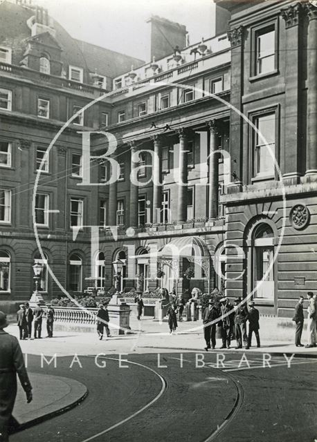 The Grand Pump Room Hotel, view from Cheap Street, Bath c.1930