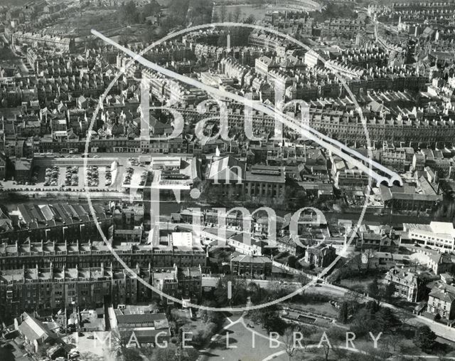 Aerial view to illustrate the Buchanan tunnel route under Bath c.1965