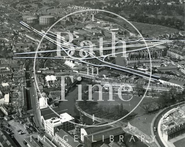 The proposed traffic interchange south of the river in Bath c.1965