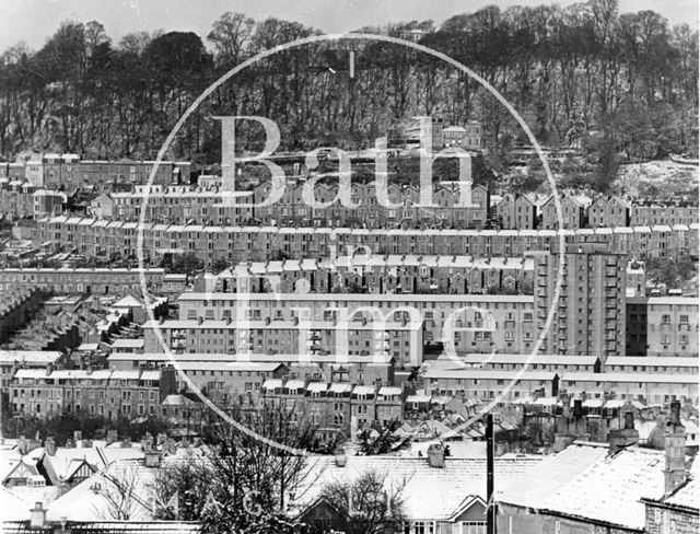 View of Snow Hill flats, Bath 1969