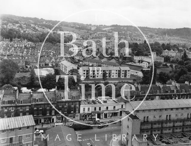 View from Snow Hill towards London Road, Bath 1971