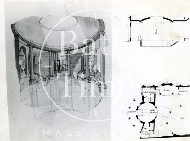 The proposed Circular Bath in the redeveloped Beau Street Bath, Bath 1988