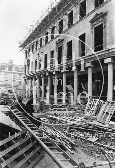 Building the Colonnades Shopping centre, Bath Street, Bath 1987