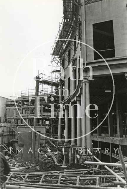 Building the Colonnades Shopping centre, Bath Street, Bath 1987