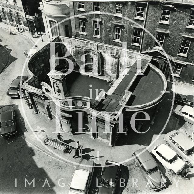 Bird's eye view of the Cross Bath, Bath 1971