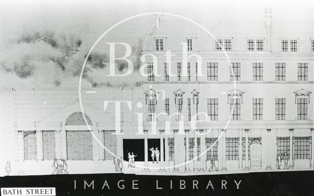 Architect's drawing of Bath Street development, Bath 1985