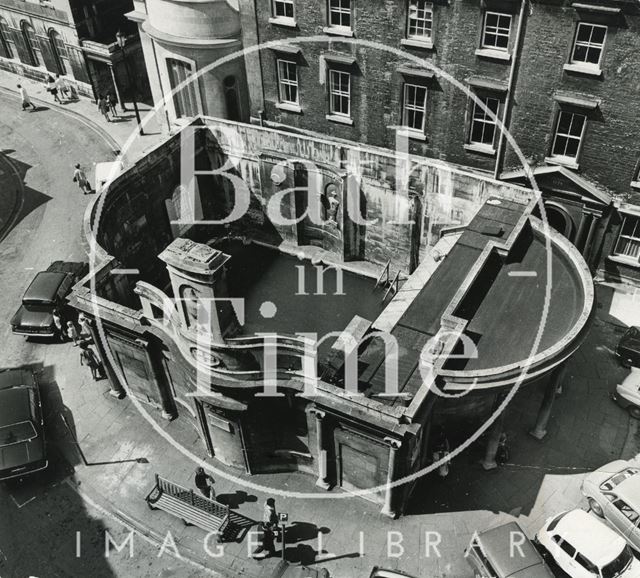 Looking down onto the Cross Bath, Bath 1971