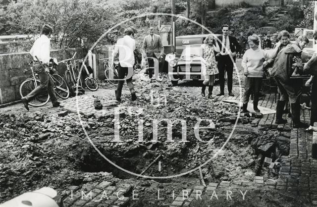 Flood damage at Montrose Cottage, Weston Lane, Bath 1968