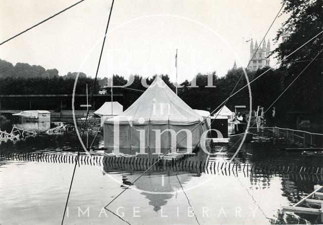 The Bath Cricket Festival is a wash out as the Recreation Ground sits under water 1968