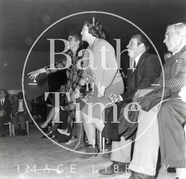 Audience watching wrestling in the Pavilion, Bath 1971