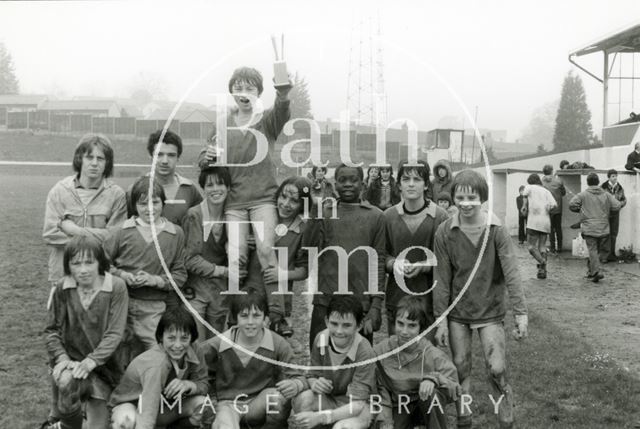 Percy Boy's under 14's reserves win the Sunday Youth Football League final at Twerton Park, Bath 1978