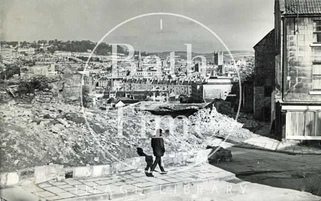 The demolished remains of Old Orchard, Holloway, Bath c.1970