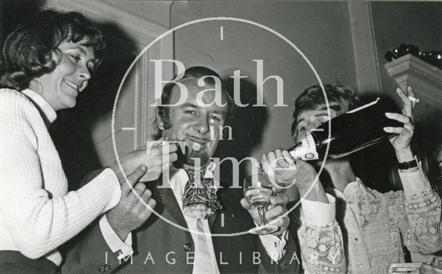 Jazz man Acker Bilk receive the V.I.P. treatment at the Bath Conservatives' dinner dance held at the Guildhall, Bath 1970