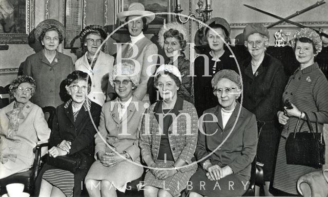 Former Mayoresses in the Banqueting Room at the Guildhall, Bath 1970