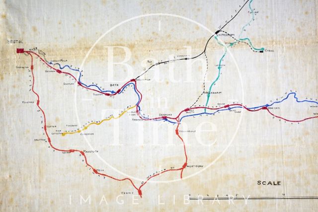 Map of Canals and Railways in the Counties of Somerset, Wiltshire and Berkshire 1877 - detail