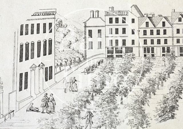 Fan view of Orange Grove, Bath 1737 - detail