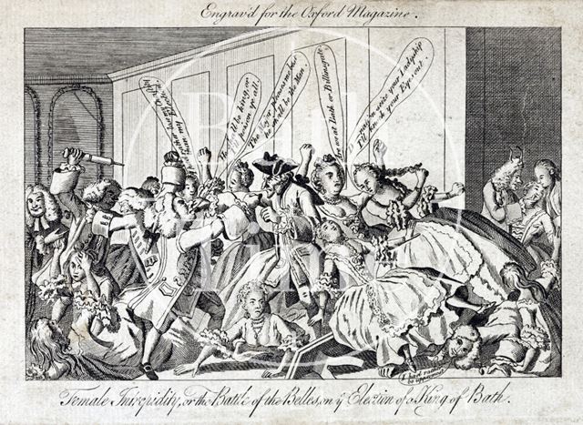 Female Intrepidity, or the Battle of the Belles, on ye Election of a King, Bath 1769