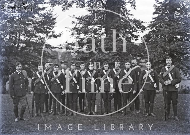 Young men, possibly volunteer riflemen c.1910