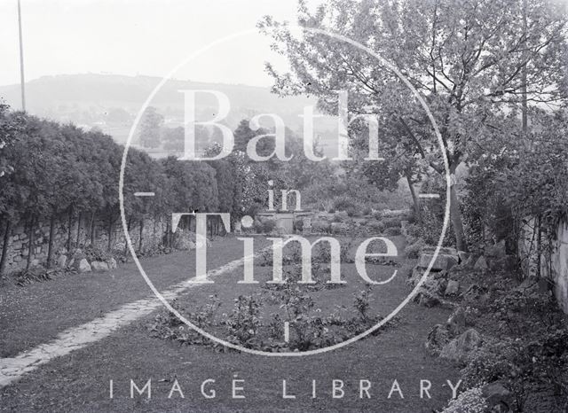 Back garden and view across valley from rear of Avon House, Batheaston c.1920