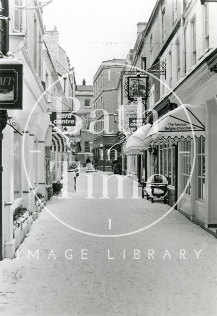 Northumberland Place, Bath in the snow 1987