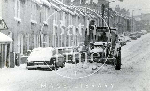 Clearing the snow, Herbert Road, Oldfield Park, Bath 1982