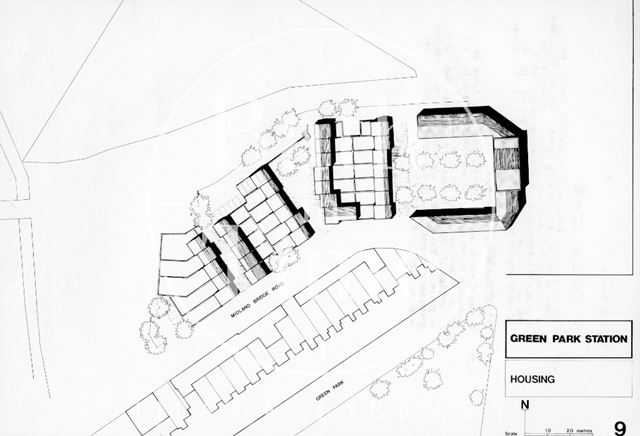 The Green Park Development Site, showing Housing, Bath 1975