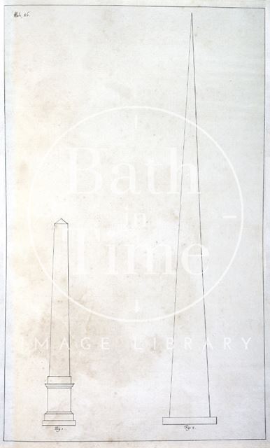 The obelisks erected in the Orange Grove and Queen Square, Bath 1742