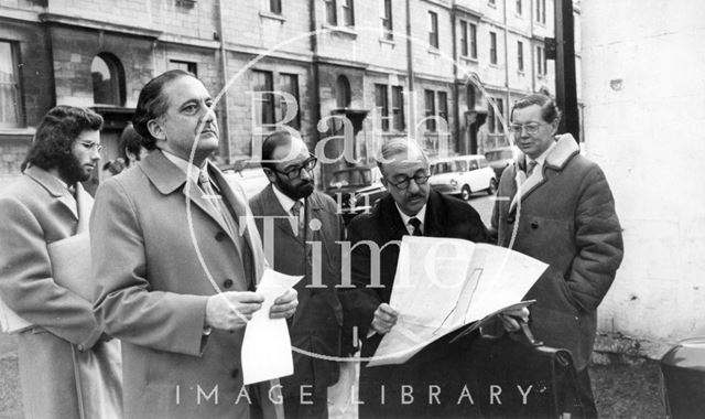 Mr. John Eyre with Duncan Harrison, Grove Street, Bath c.1980