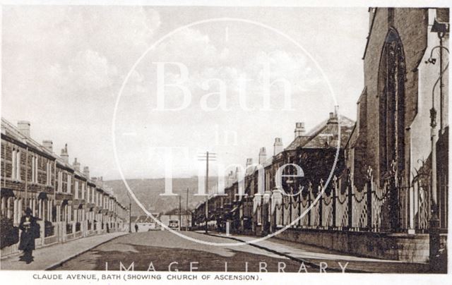 Claude Avenue, showing the Church of Ascension, Bath c.1930