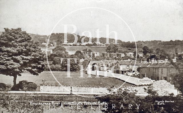 View across the River Avon from South Parade, Bath 1926