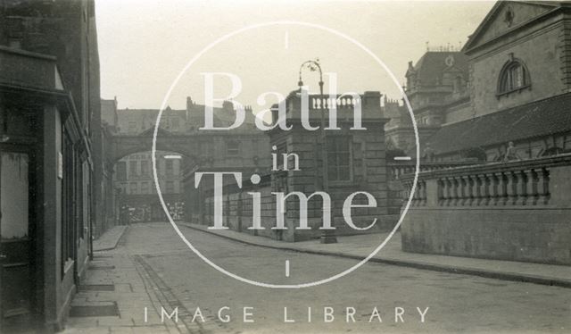 York Street showing the exterior of the Kingston Baths and Great Roman Bath, Bath c.1915