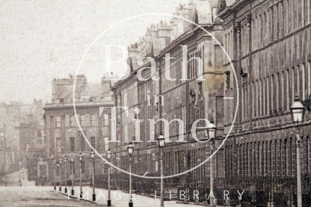 Great Pulteney Street. View from the Holburne Museum looking towards Laura Place, Bath 1874 - detail