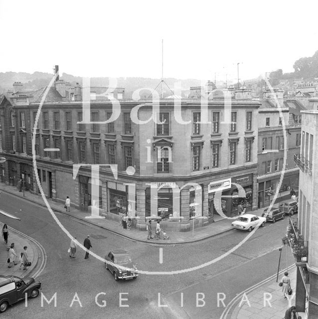 Holloway's Butchers on the corner of Southgate Street and New Orchard Street, Bath 1971