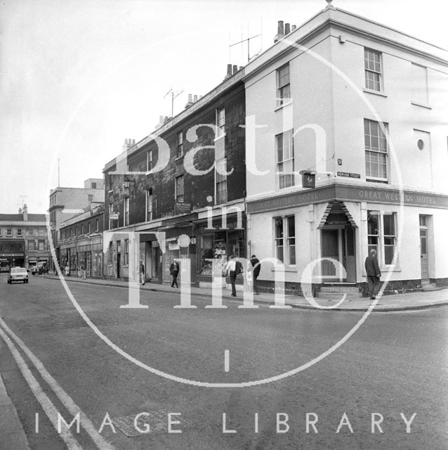 The Great Western Hotel, on the corner of Newark and Dorchester Street, Bath 1971